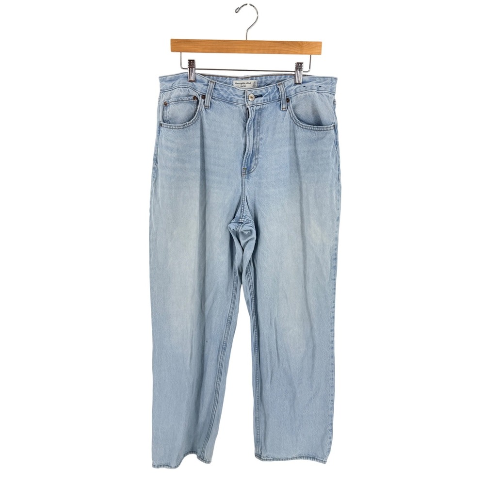 Abercrombie & Fitch Jeans Light Wash 14R Curve Love Loose High Rise Denim